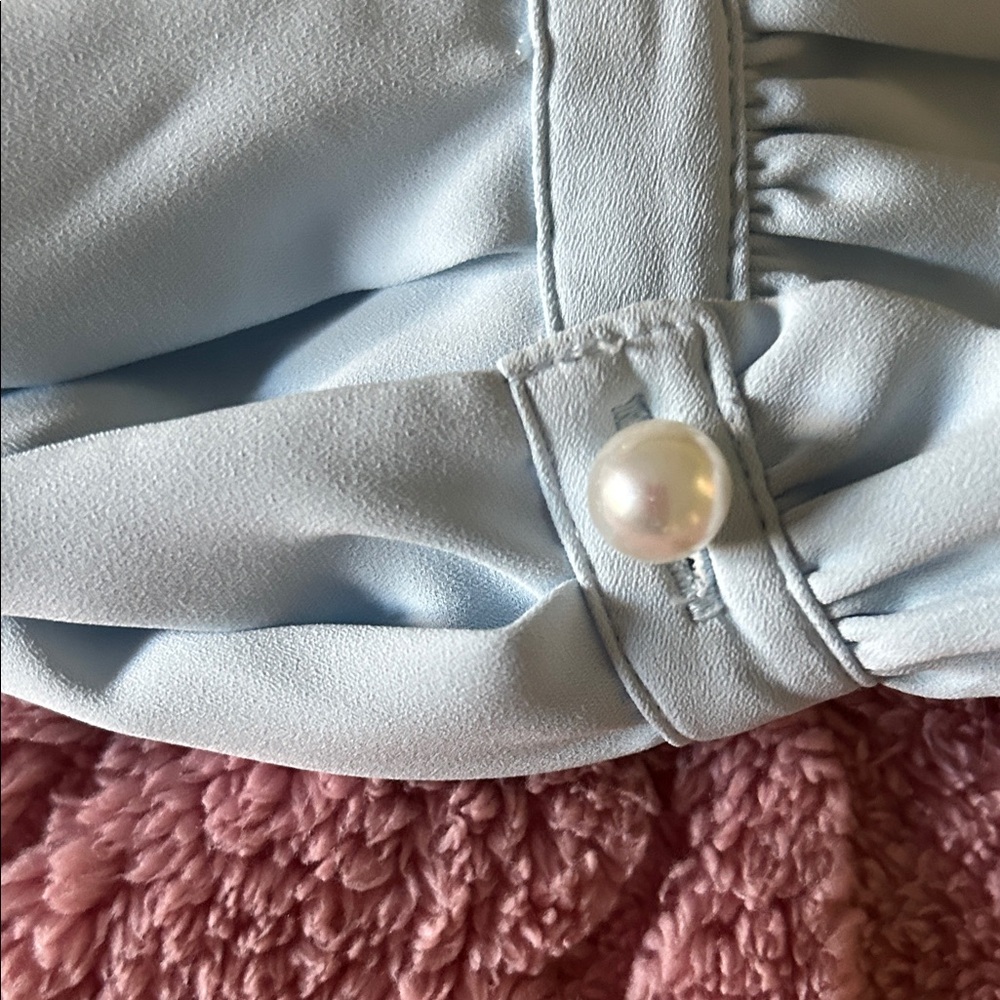 Talbots Light Blue Ruffle Blouse‎ - Picture 8 of 8